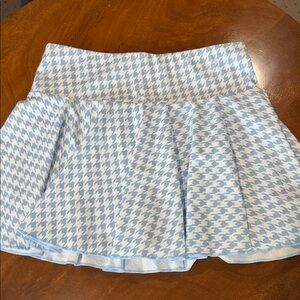 Baby blue and white tennis skort